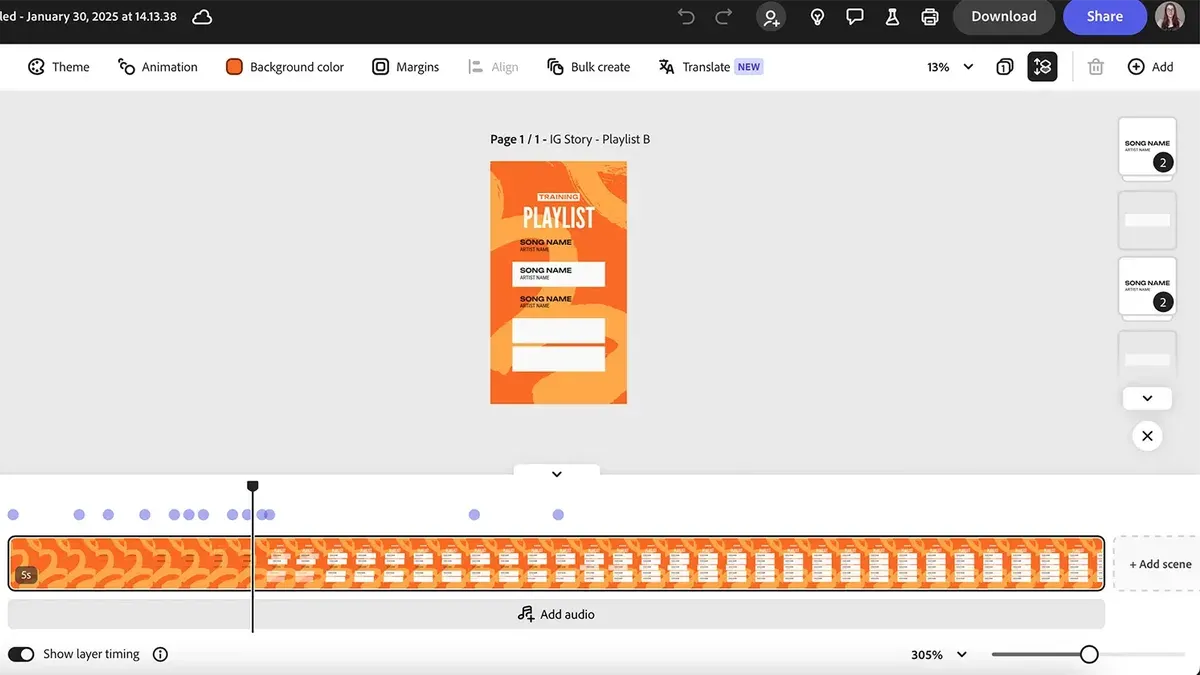 Open timeline in Adobe Animate and increase timeline length in Adobe After Effects – Adobe Express implementation timeline