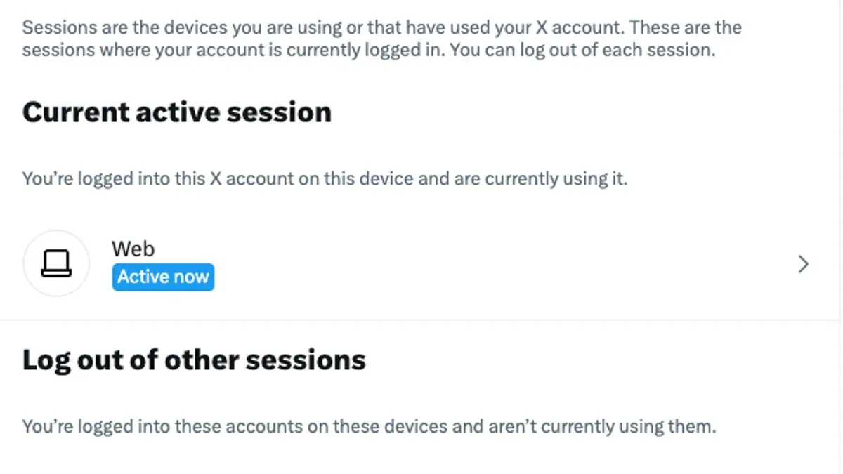 What the session information does and does not reveal about login activity – how to see where you're logged into X (Twitter)