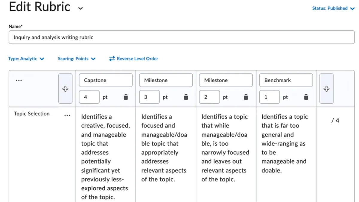 How to create rubrics in Brightspace – how to set up rubrics in Brightspace