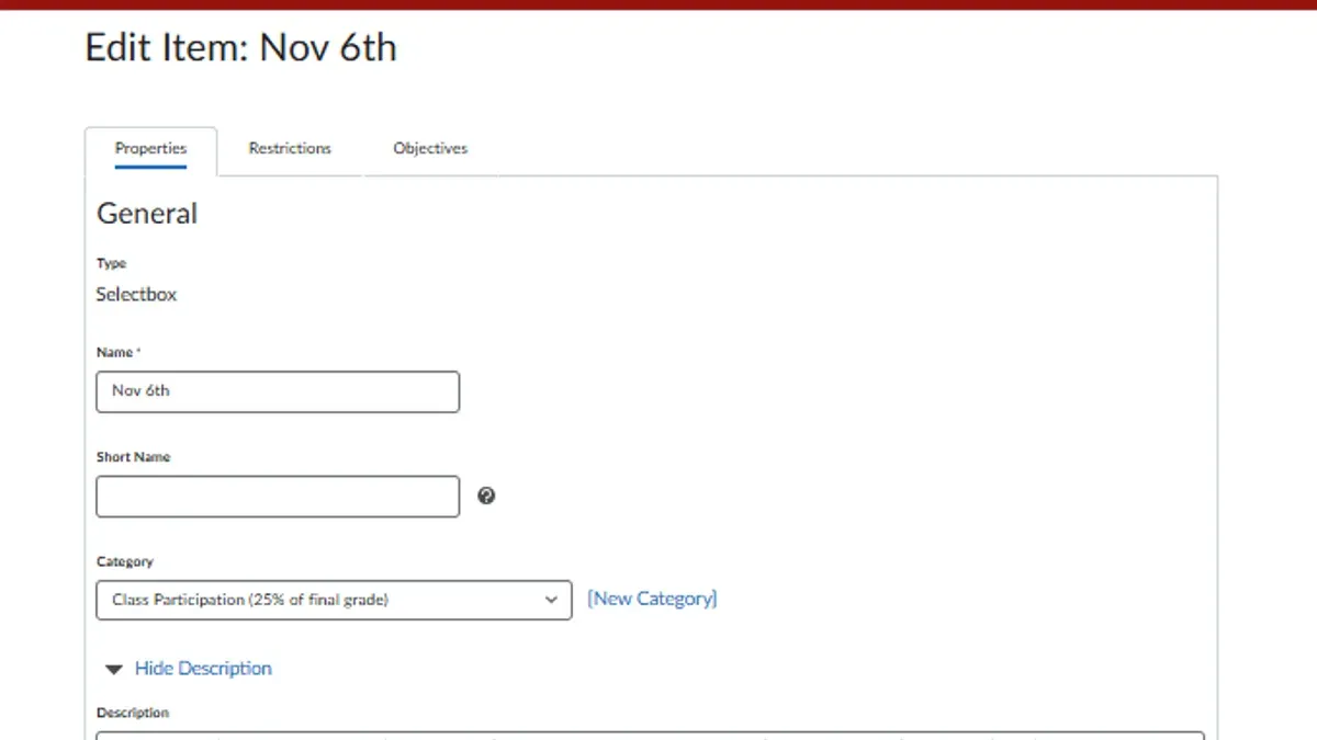 Instructor creating a weekly agenda page in Brightspace on a laptop