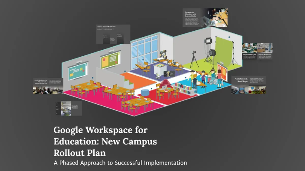 Substitute teacher efficiently using Google Workspace tools on a laptop in a classroom setting