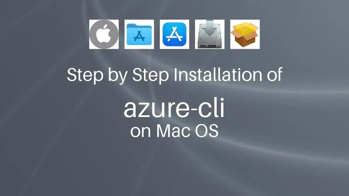 MacBook screen showing terminal with commands to install Azure CLI on Mac