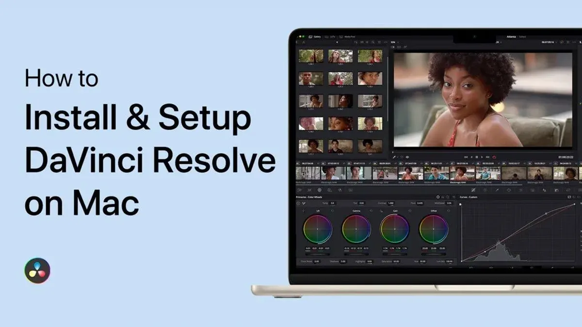 How to install DaVinci Resolve on Mac shown on Mac laptop screen