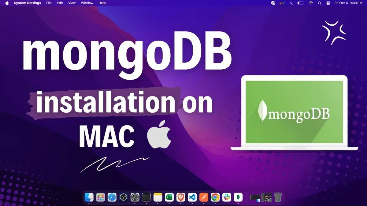 How to install MongoDB on Mac shown on a Mac laptop screen with Terminal open