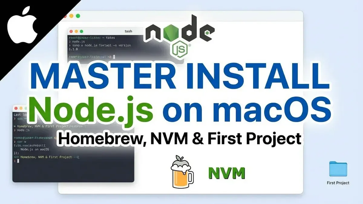 Developer installing Node.js with nvm on Mac using Terminal app