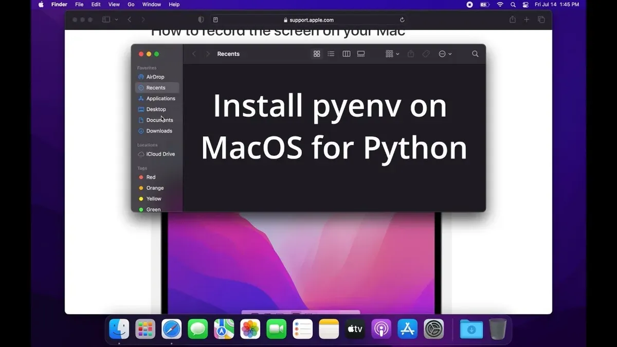 Terminal window on Mac showing how to install Python 3.13 with pyenv on Mac