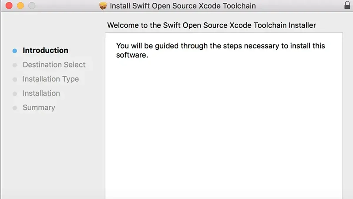 Developer installing Swift toolchain on MacBook for Mac software development