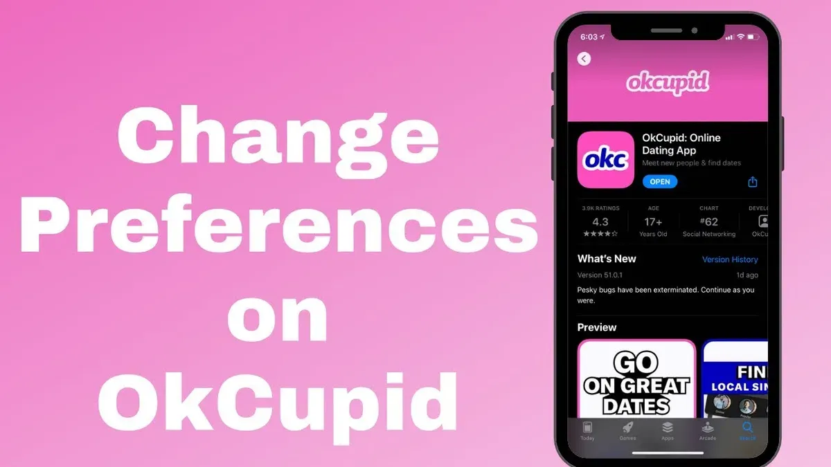 User managing OkCupid privacy settings on smartphone for safer online dating