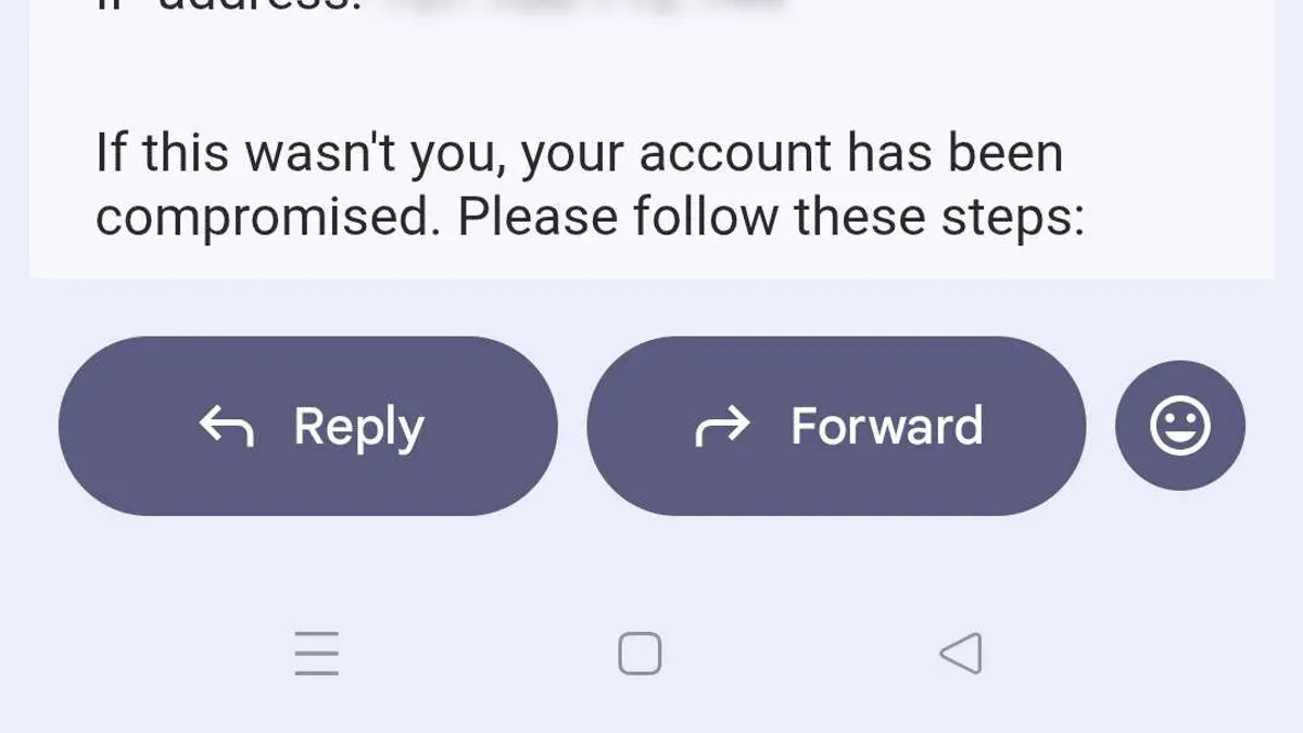 Security alert on screen showing Microsoft Teams account hacked warning
