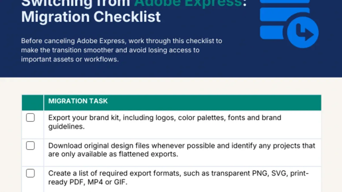 Person using laptop following moving from Adobe Express to Loom checklist for video content creation