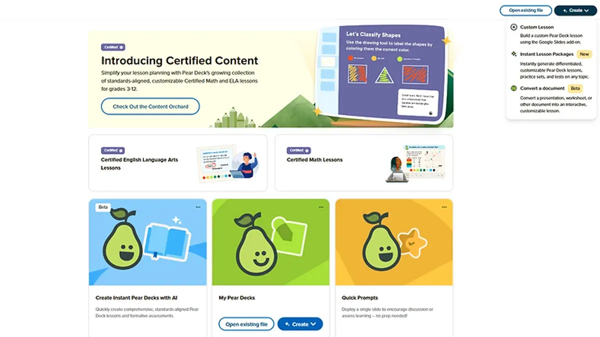 Teacher using moving from Blooket to Pear Deck checklist on interactive presentation in classroom