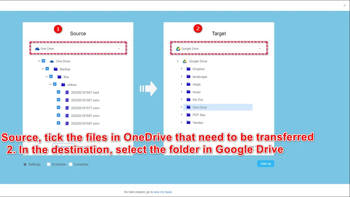 Moving from OneDrive to Google Drive checklist displayed on laptop screen