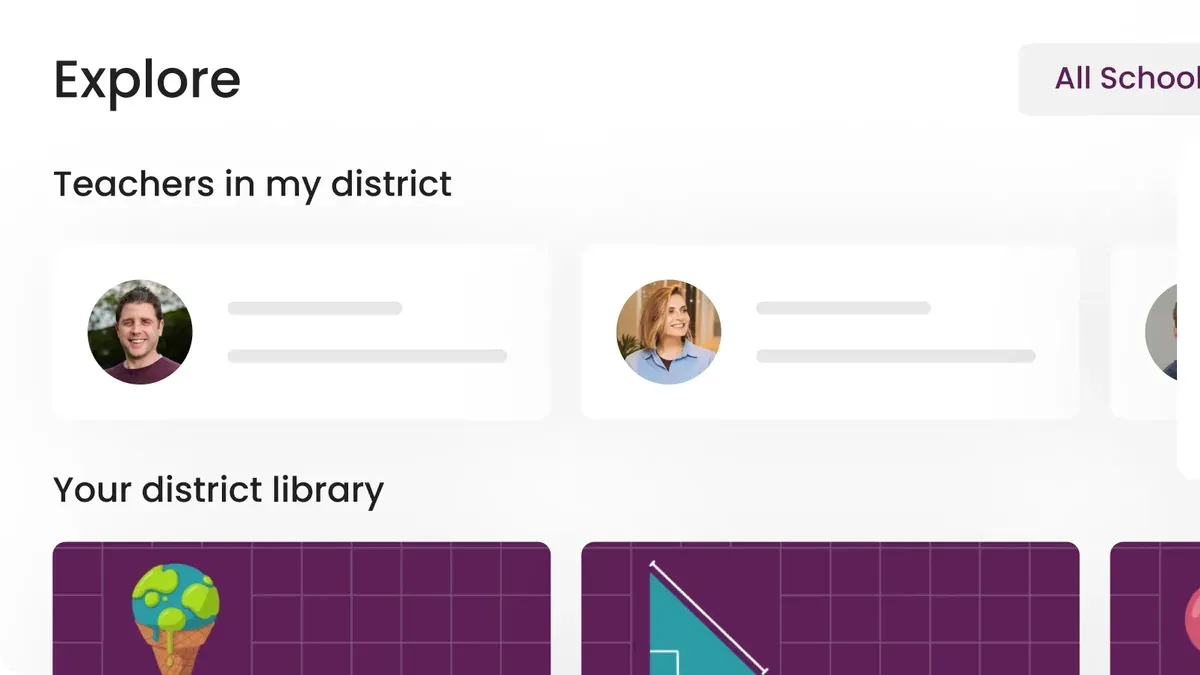 School librarian guiding students through Quizizz rollout plan for school librarians on tablets in library
