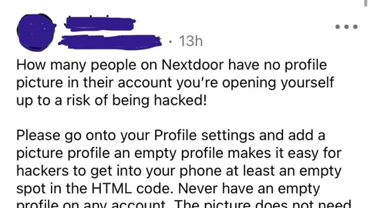 User securing their Nextdoor account after a hack on a laptop