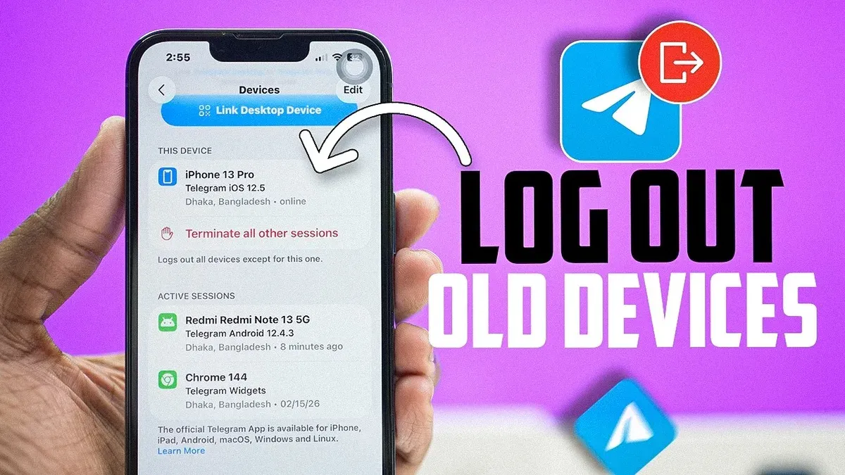 How to see where you're logged into Telegram on smartphone screen