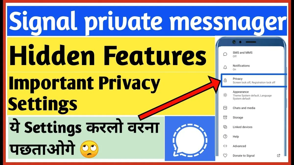 User adjusting Signal privacy settings on smartphone to secure conversations