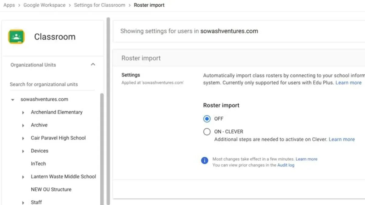 IT administrator switching from Google Admin console to ClassLink on computer