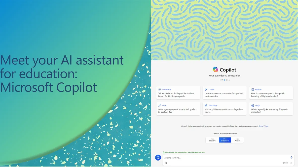 User switching from Microsoft Copilot to MagicSchool AI on laptop screen