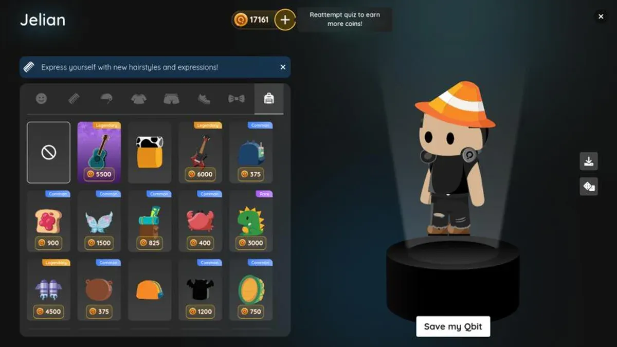 Teacher helping students switch from Quizizz to Gimkit on a laptop in classroom