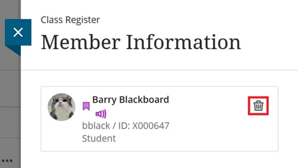 Instructor adding students to a class in Blackboard on a laptop screen
