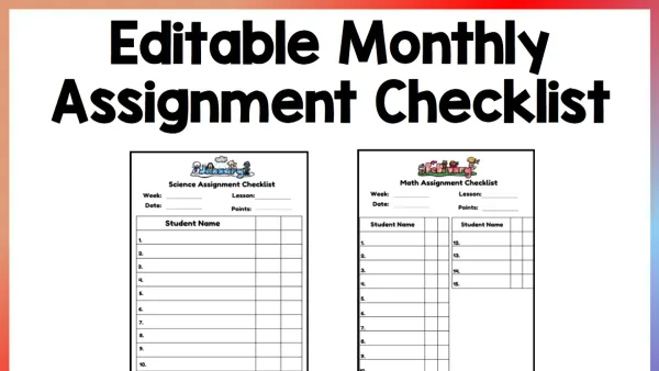 Elementary teacher using Canvas assignment setup checklist on laptop