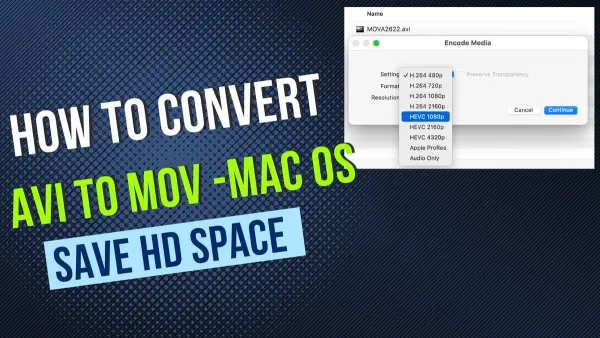 How to convert AVI to MOV on Mac displayed on MacBook screen