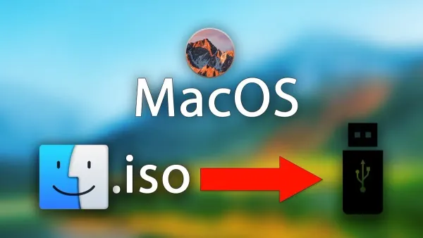 MacBook screen showing how to convert ISO to USB on Mac with USB drive connected