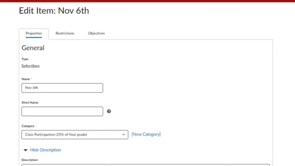 Instructor creating a weekly agenda page in Brightspace on a laptop