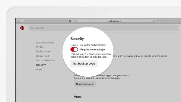 User fixing Pinterest two-factor authentication code not working on smartphone screen