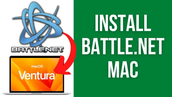 How to install Battle.net on Mac shown on a MacBook screen during installation process