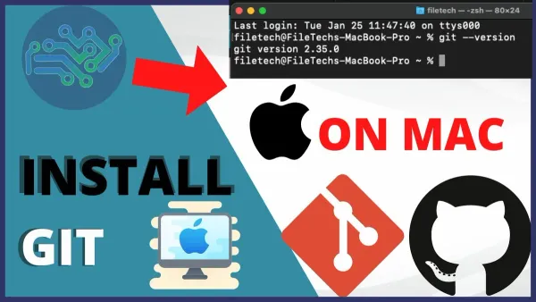 Developer installing Git on Mac using terminal for version control setup