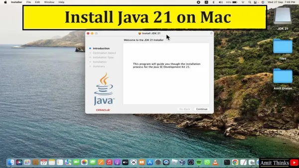 How to install Java JDK 21 on Mac shown on MacBook with Terminal commands