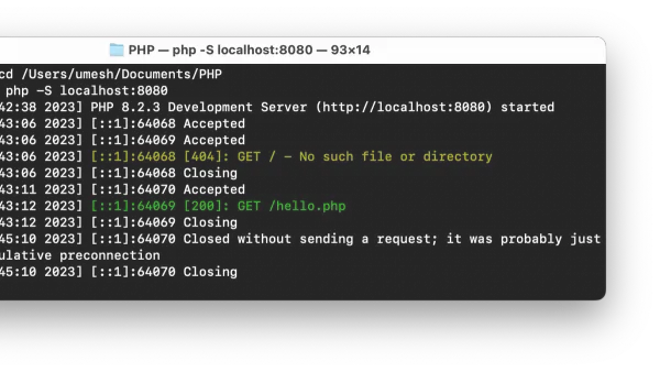 MacBook displaying Terminal with commands to install PHP on Mac