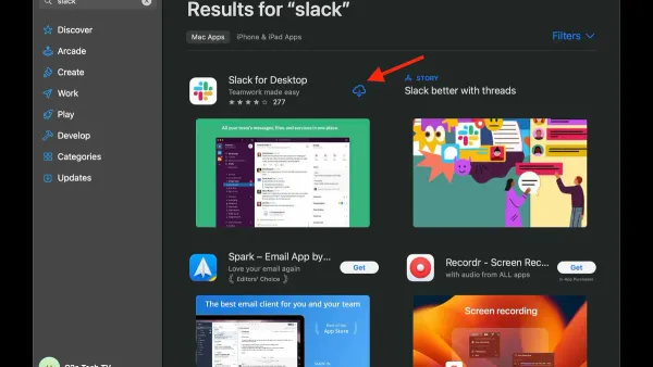 Person installing Slack on Mac with installation window visible