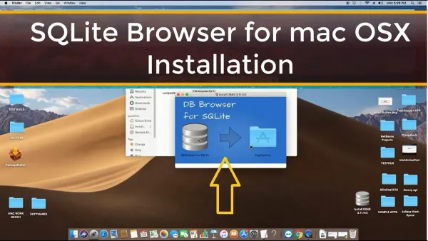 MacBook displaying the process to install SQLite browser on Mac