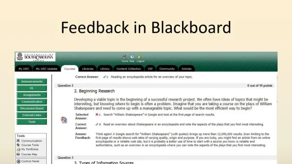Teacher leaving feedback on student work in Blackboard using laptop