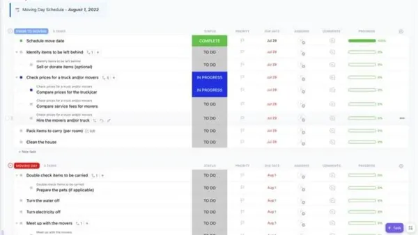 Person working on laptop managing moving from Airtable to ClickUp checklist transition