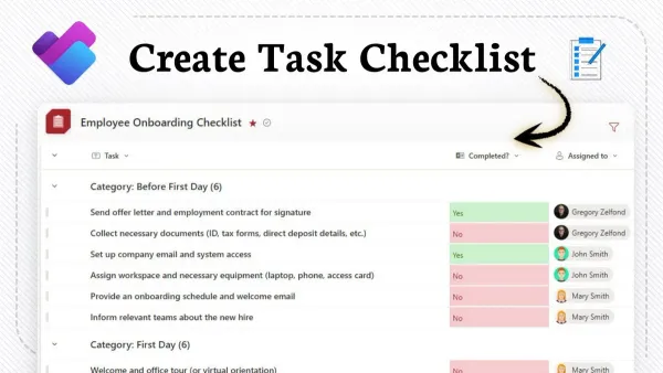 Team using a moving from Airtable to Microsoft Planner checklist on laptop screen