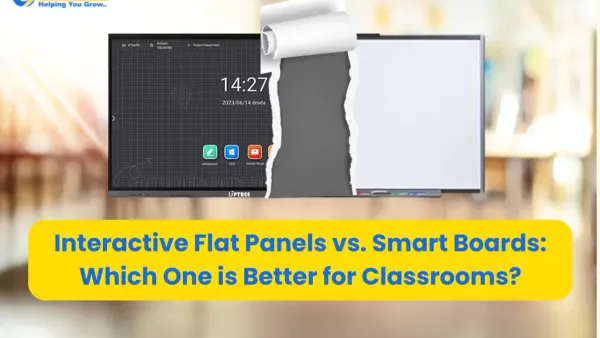 Teacher using SMART Board with students following moving from interactive flat panel to SMART Board checklist