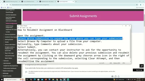 Instructor reopening a closed assignment in Blackboard on a laptop