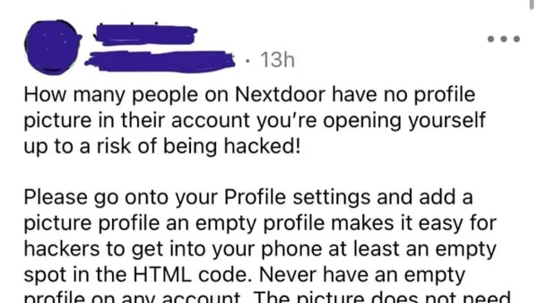 User securing their Nextdoor account after a hack on a laptop