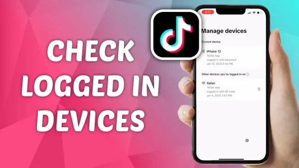 User checking how to see where you're logged into TikTok on smartphone