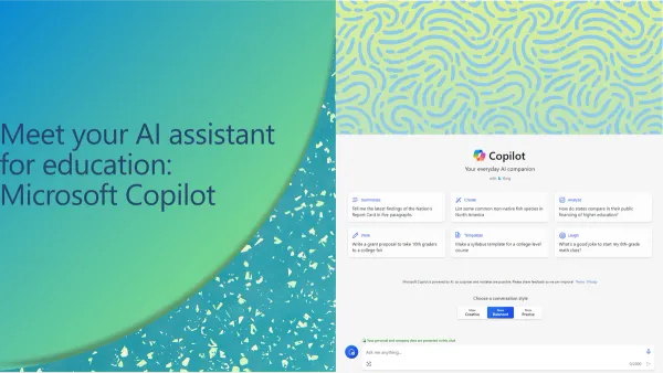 User switching from Microsoft Copilot to MagicSchool AI on laptop screen